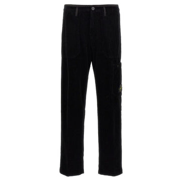 STONE ISLAND Wappen-Patch Cordhosen Schwarz V0029 123818206