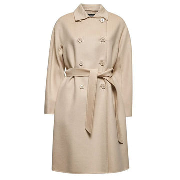 MaxMara 25SS AVENUE Wool Belted Coat Beige 2515011021 031 149268574