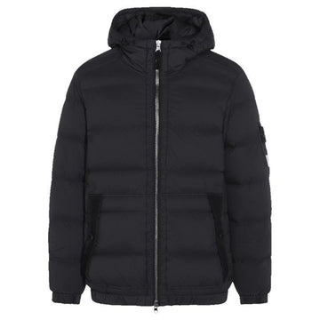 STONE ISLAND ストーン 25FW ワッペン シームレス トンネル ナイロン フード パディングジャケット ブラック 4100040 S0028 V0029 144144251