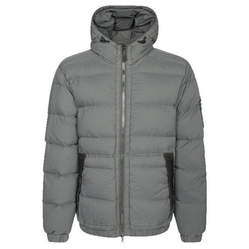 STONE ISLAND Stein 25FW Wappen Nahtlose Tunnel Nylon Kapuzenjacke Grau 4100040 S0028 V006B 144144248