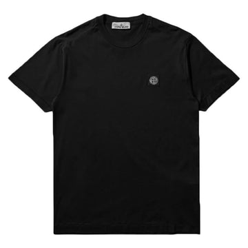 Stone Island Stone 25FW Logo Patch Garment Dyed Short Sleeve Black 144144241