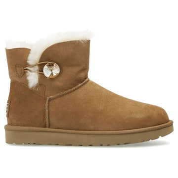 Ugg Mini Bailey Button Bling Boots Brown 1016554 CTGL 123637084