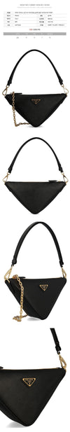 Prada Saffiano Triangle Logo Shoulder Bag Black 1BC543 NZV F0002 150062683 [P]