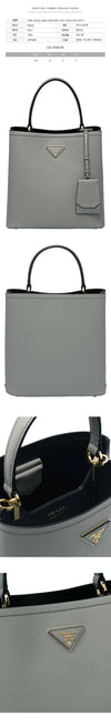 Prada Saffiano Dubble Medium Tote Bag Gray 150062680 [P]