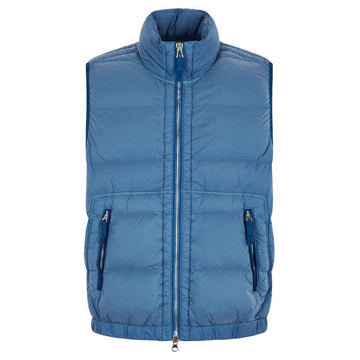 STONE ISLAND ストーン 25FW ワッペン シームレス トンネル ナイロン ダウン TC パディングベスト スティールブルー G100007 S0028 V002B 144144221
