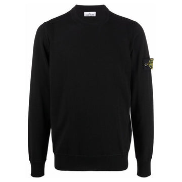 STONE ISLAND ストーンワッペンパッチウールニットブラック 7515526C4 V0029 144144214