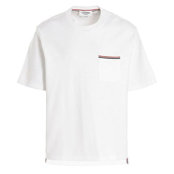 Thom Browne 25SS Three Stripe Pocket T-Shirt White MJS183A 07323 100 123042503