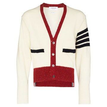 Thom Browne Diagonal V-neck Mohair Cardigan White MKC367A Y1502 100 123042490