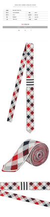 Thom Browne Checkerboard Diagonal Tie Light Red MNL044K Y4003 960 123042479 [P]