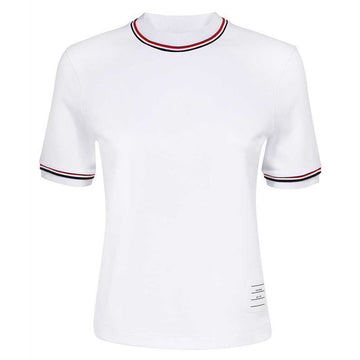 Thom Browne 25SS Stripe Neck T-Shirt White FJS152A J0055 100 136177846