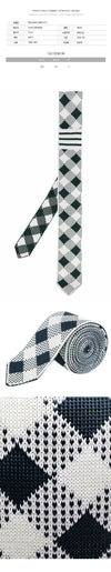 THOM BROWNE 24FW Schachbrett schräger Kravatte Navy MNL044K Y4003 415 123042477 [P]