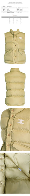 CELINE Triofe Logo-Patch Pufferweste Beige RV0ET0N41 03BE 143623526 [P]