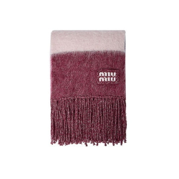 MIU MIU ストライプ モヘア マフラー アマランスピンク 5FS094 2CVE F04BG 150067884