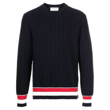 THOM BROWNE Pullover Strick mit Streifenbesatz navy MKA384A Y3009 415 123042291