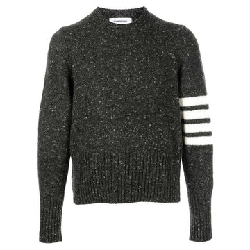 THOM BROWNE Schräg-Arm-Kreuzhals-Wollstrick dunkelgrau MKA093A 00278 025 123042290