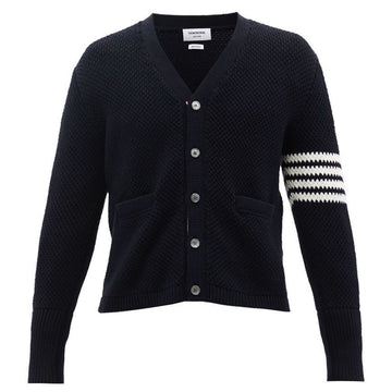 THOM BROWNE 斜線腕章シードステッチカーディガンネイビー MKC391A Y3017 415 123042288