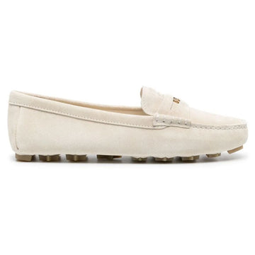 MIU MIU Driving Schuhe Beige mit Logo-Prägung 5DD022 054 F0354 150067864