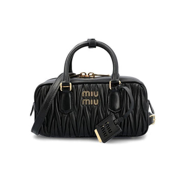 Miu Miu 25FW Gold Logo Matelassé Crossbody Bag Black 5BB142 AN88 F0002 150067862