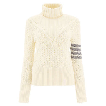 Thom Browne Diagonal Striped Turtle Neck Knit Ivory FKA382A Y1024 100 142950485