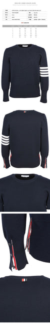 Thom Browne Classic Pullover Knit with 4 Bar Milano Stitch Navy 25FW 00014 415 150067960 [P]
