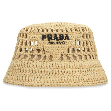 PRADA ラフィア バケットハット ネイチャル 2HC137 2A2T F0018 122669690
