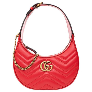 Gucci GG Marmont Matelassé Half-Moon Tote Crossbody Bag Red 699514 DTDHT 6832 122672074