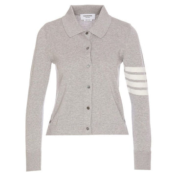 Thom Browne Diagonal Stripe Knit Shirt Cardigan Light Gray FKL003A Y3036 055 130919528