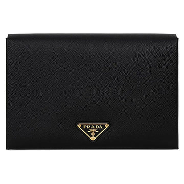 PRADA Dokumenten-Clutch mit Dreieck-Logo aus Saffiano Schwarz-Rot 1MD005 2DF7 F0LJ4 142950538