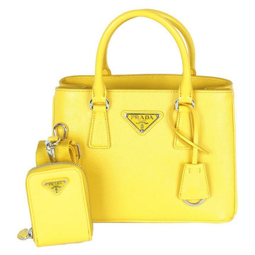 PRADA サフィアーノ ラックス マイクロ トート ショルダーバッグ イエロー 1BA296 NZV F0377 142950532