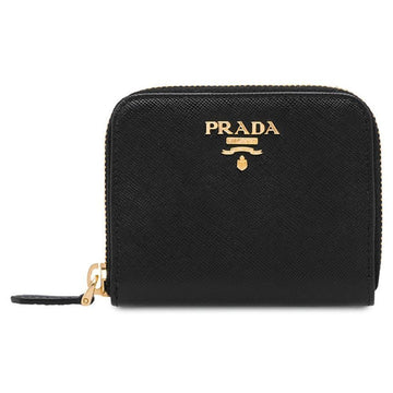 Prada Saffiano Gold Logo Coin Wallet Black 1MM268 QWA F0002 142950530