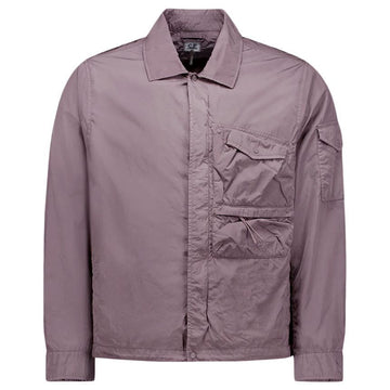 CP Company Chrome-R Embroidered Logo Shirt Jacket Lavender 122482740