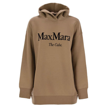MaxMara 25SS Fleece Logo Hooded Sweatshirt Camel 2519921021 003 149268397