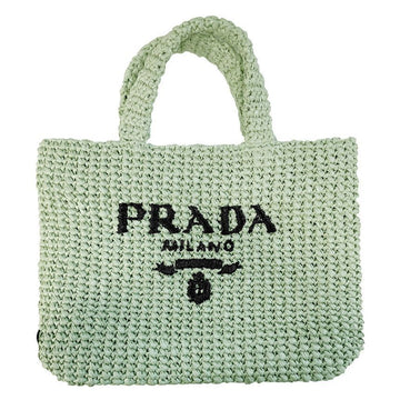 PRADA 25SS ロゴ スモール クロシェ トートバッグ アクア 1BG422 2A2T F0934 130306975