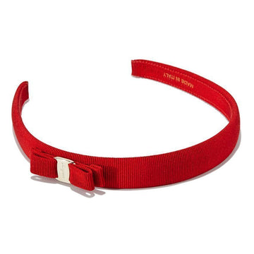 SALVATORE FERRAGAMO Bara Satin Haarband in Rot mit goldfarbenem Detail 34-0086 0430315 141060345