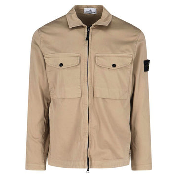 STONE ISLAND Stein 25SS Wappen Patch Zwei-Taschen Hemdenjacke Beige 1200128 S0012 V0094 129110880