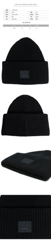 Acne Studios 25SS Face Patch Wool Beanie Black C40135 900 149068920 [P]