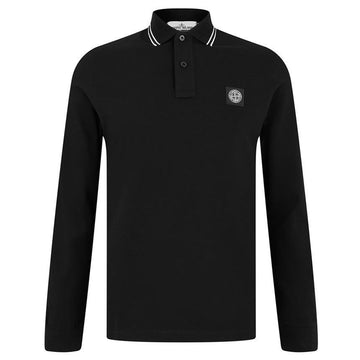 Stone Island Stone 25SS Slim Fit Long Sleeve Polo T-Shirt Black 22002SL S0018 V0029 129110845