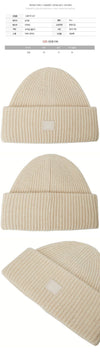 ACNE STUDIOS Kleine Gesichts-Patch-Wollmütze Oatmeal-Melange 25FW 633 149068893 [P]