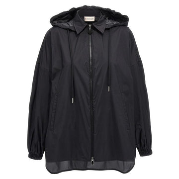 Moncler Logo Patch Hooded Windbreaker Jacket Black 2F000 13 596TM 999 139865492