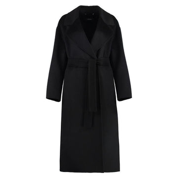 MAXMARA Wollmantel mit Gürtel Schwarz 2429016123 006 121967107