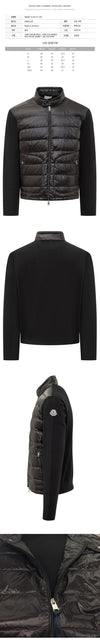 MONCLER Logo-Patch Strickmix-Padding-Jacke Schwarz 9B000 16 M1131 999 139865461 [P]