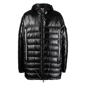 MONCLER 24FW AVEYRON Logo-Patch Hoodie-Padding-Jacke Schwarz 1C000 06 68950 999 120539017