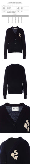ISABEL MARANT Norton Logo Cardigan Midnight CA0097FA A1X05E 30MI 148207973 [P]