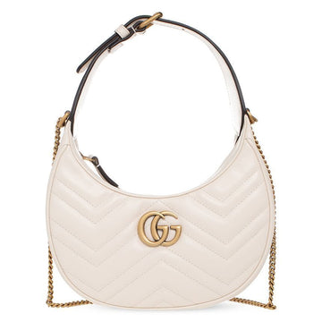 Gucci 25SS GG Marmont Matelassé Half Moon Tote Crossbody Bag Cream 699514 DTDHT 9022 139592432