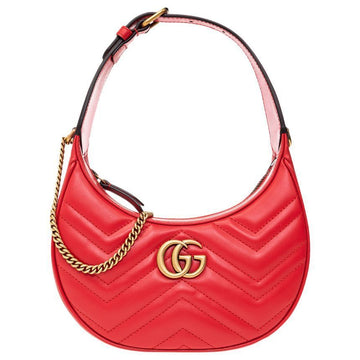 GUCCI GGマーモントマトラッセハーフムーントートクロスバッグ レッド 699514 DTDHT 6832 139592430