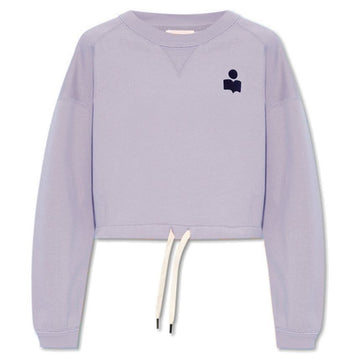 ISABEL MARANT MARGO Cropped Sweatshirt Lilac Dark Navy 148207911