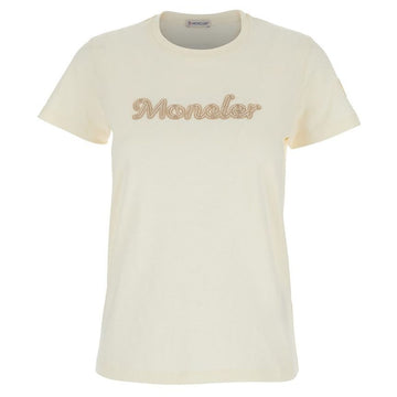 MONCLER Logo-Patch T-Shirt Ivory 8C000 09 89AUO 034 126459593