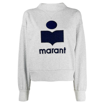 Isabel Marant Velvet Logo Embroidery Fleece Sweatshirt Gray 148207896