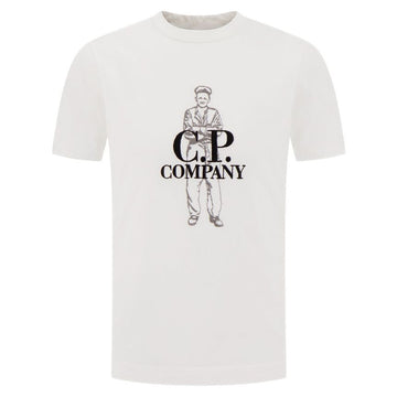 CP COMPANY CP 25SS gesticktes Logo T-Shirt Weiß 18CMTS288A 006057O 103 139483819