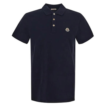 MONCLER ロゴパッチカラ Tシャツ ネイビー 8A000 30 84556 77X 146793857